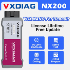 VXDIAG NANO NX200 FOR RENAULT CAN CLIP J2534 PROGRAMMING OBD2 CAR DIAGNOSTIC SCANNER ECU CODING ACTIVE TEST SERVICES CODE READER